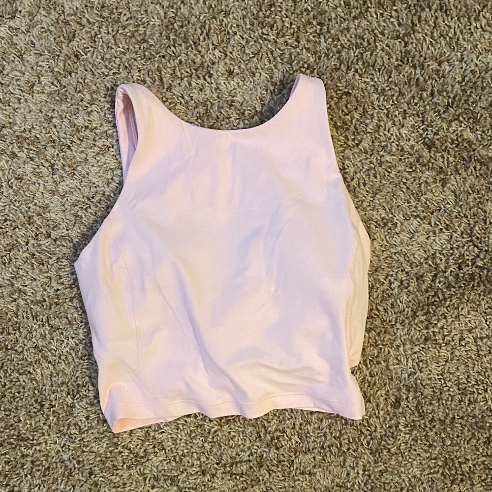 Sleeveless Light Pink Lululemon Crop Tank Top